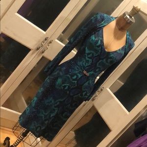 Roberto Cavalli Snake Print Silk Dress